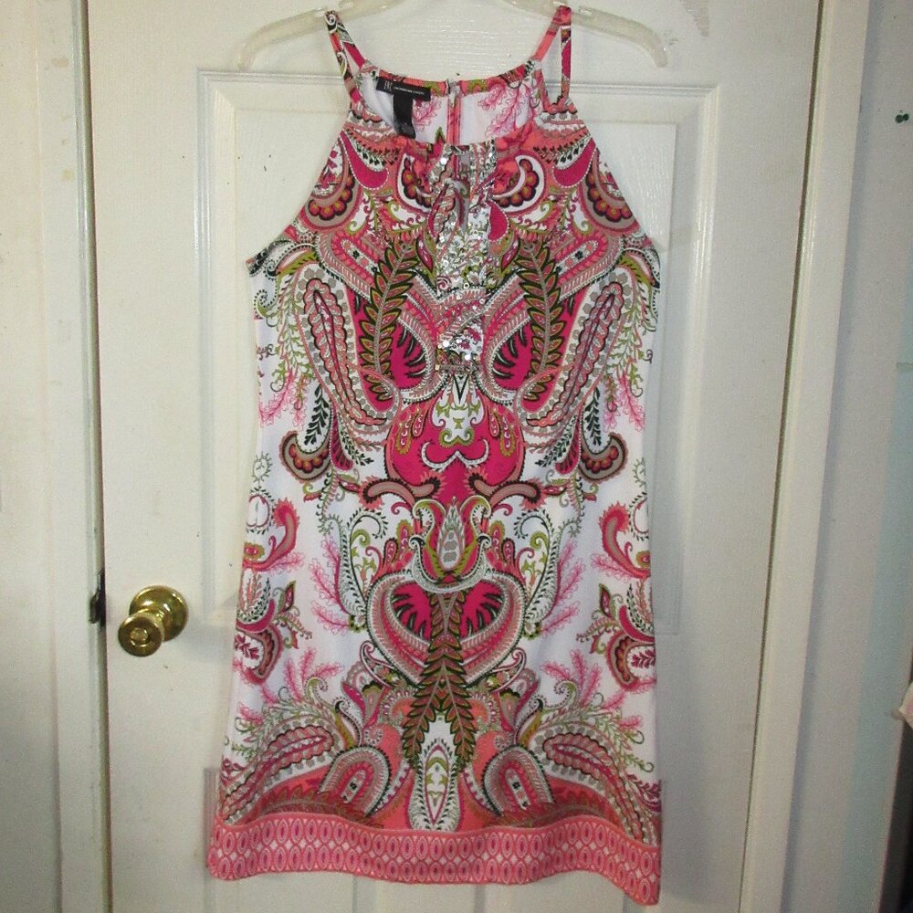 INC Sleeveless Knit dress with embellished front size M